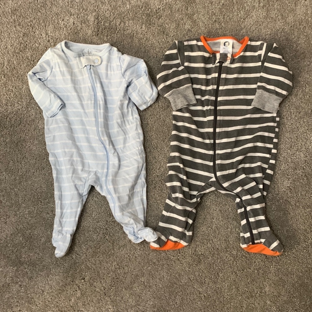 0-3 month stripe pajamas (Gerber and Child of Mine)